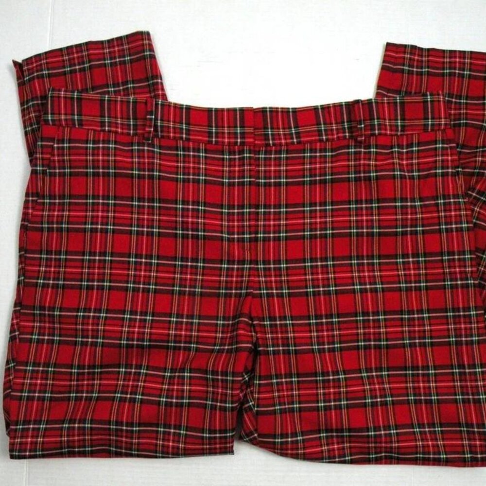 Talbots Hampshire Ankle Pants Red Plaid 18W - Picture 2 of 4
